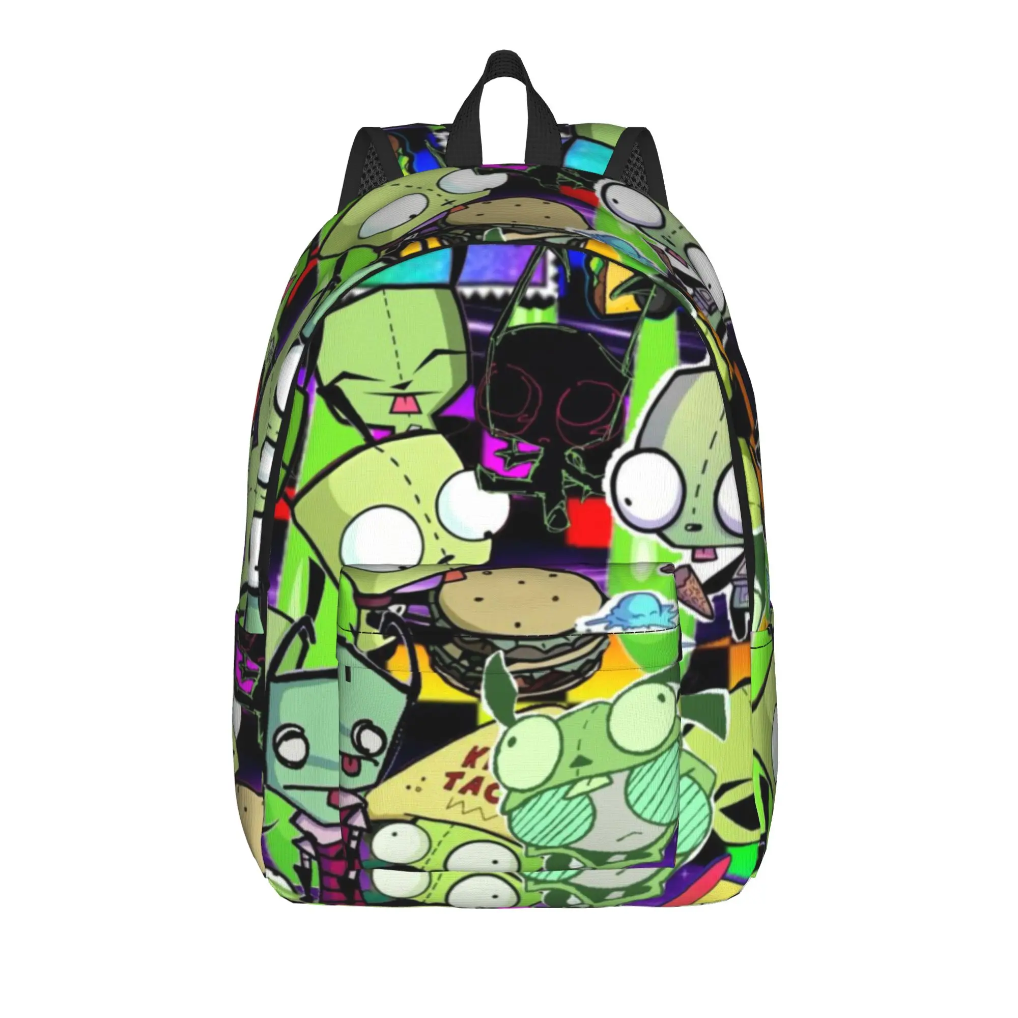 Invader Zim Gir Dib Robot Backpack American Animated Boy Girl Polyester Hiking Backpacks Large High School Bags Rucksack