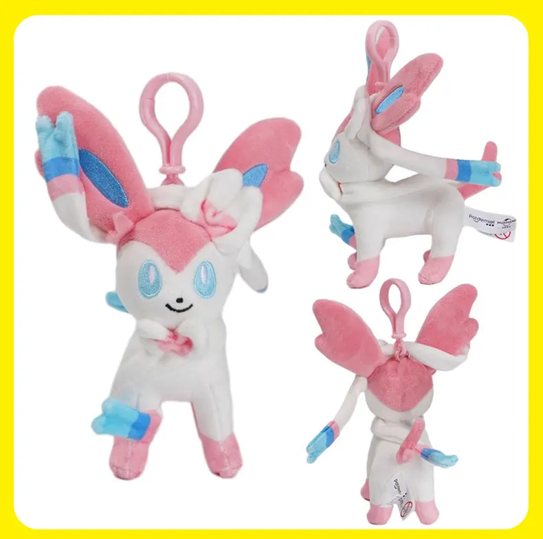 Pokemon Pikachu Mew Squirtle Eevee Charm ander Kawaii Plüsch tier Anhänger Stofftiere Rucksack Anhänger Schlüssel ring kleine Puppe Geschenk – Detail 13