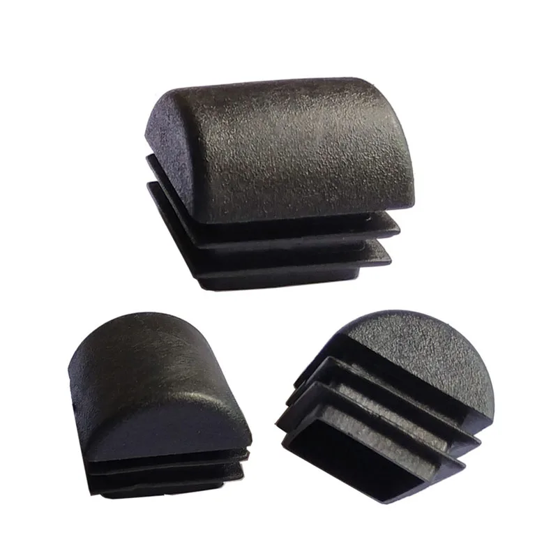 Square Oblong Rectangle Black Blanking Curved Arched Bottom End Cap Tube Pipe Insert Plug Bung Stainless Steel Sealing Cover image 3