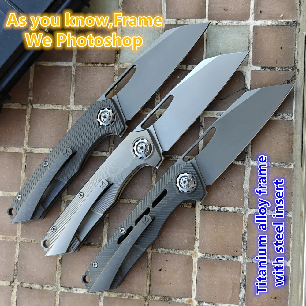 New Neutralizer JUFULE Made Titanium Handle Ceramic Bearing Pocket EDC Tool Kitchenware Hunt Camping 154CM Outdoor Folding Knife