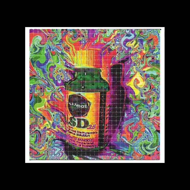 Póster artístico psicodélico Trippy Blotter impreso sobre lienzo, decoración de pared vibrante con diseño de papel perforado sin ácido LSD para decoración del hogar