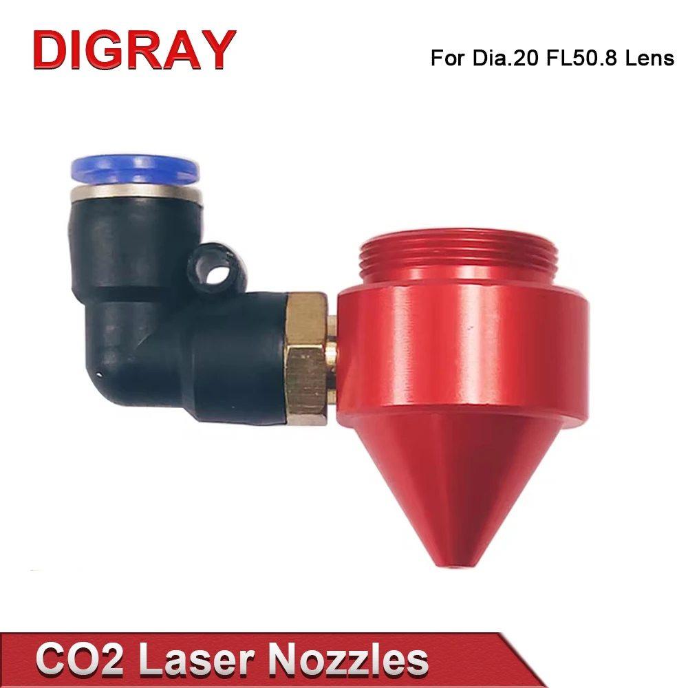 DIGRAY Laser Air Nozzle for Diameter 20mm FL50.8mm Lens ,for Laser Head at CO2 Cutting and Engraving Machine