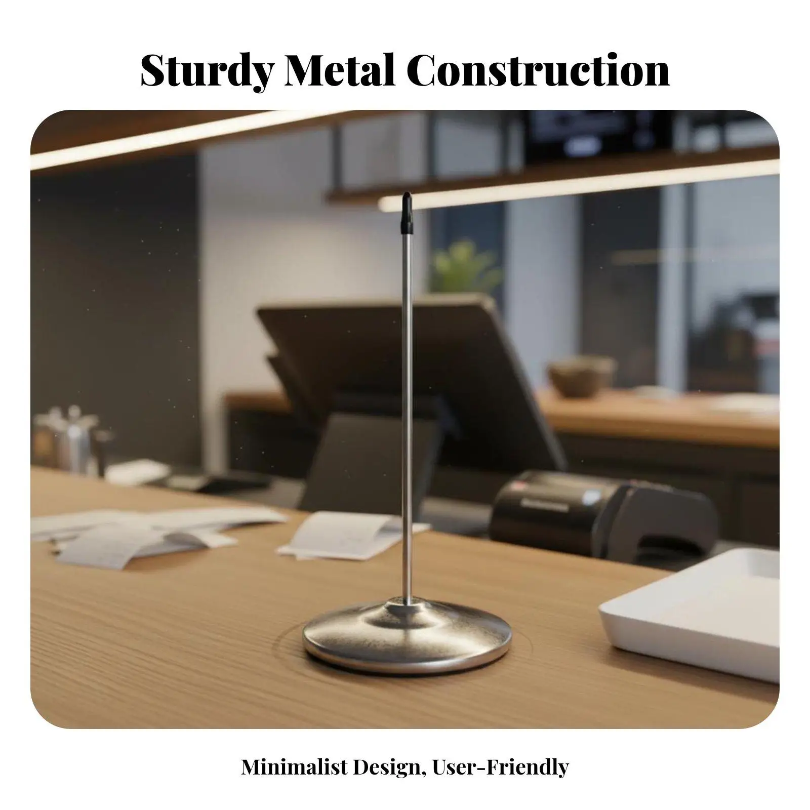 Menu Holder Stainless Steel Receipt Spike for Office Restaurant Bill Organizer Weighted Base