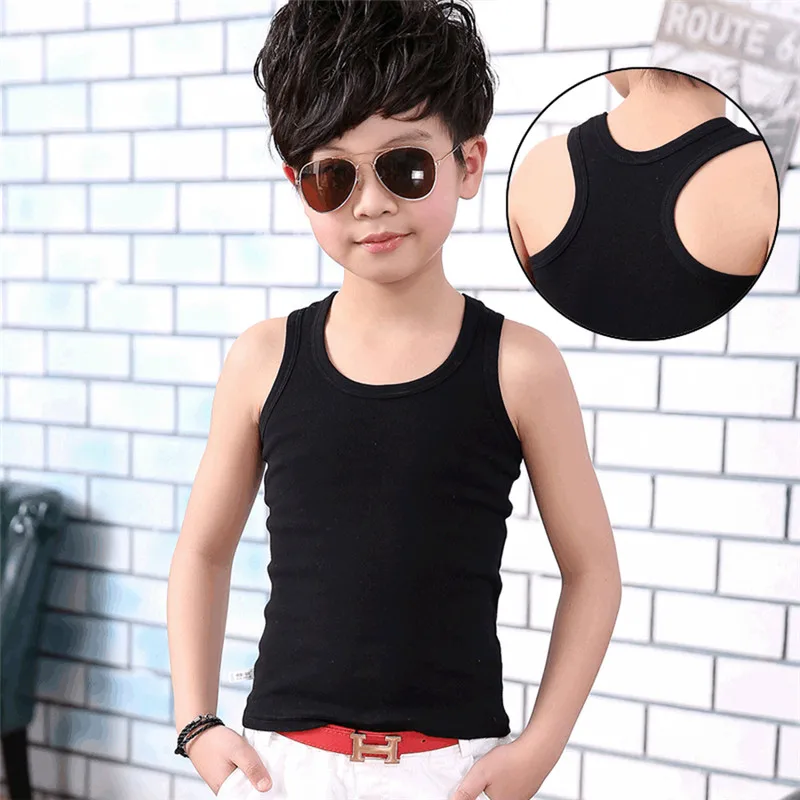 Solid Cotton Kids Summer Tank Tops – Boys & Girls 2-11Y