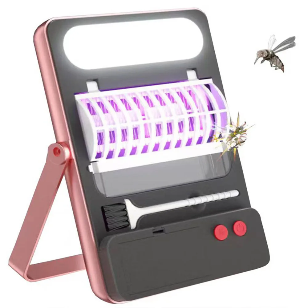 Светодиодный светильник на солнечной батарее для уничтожения насекомых, с USB-портом, литиевая батарея 18650, Кемпинговый водонепроницаемый светильник для iPhone, Xiaomi, Huawei, зарядка