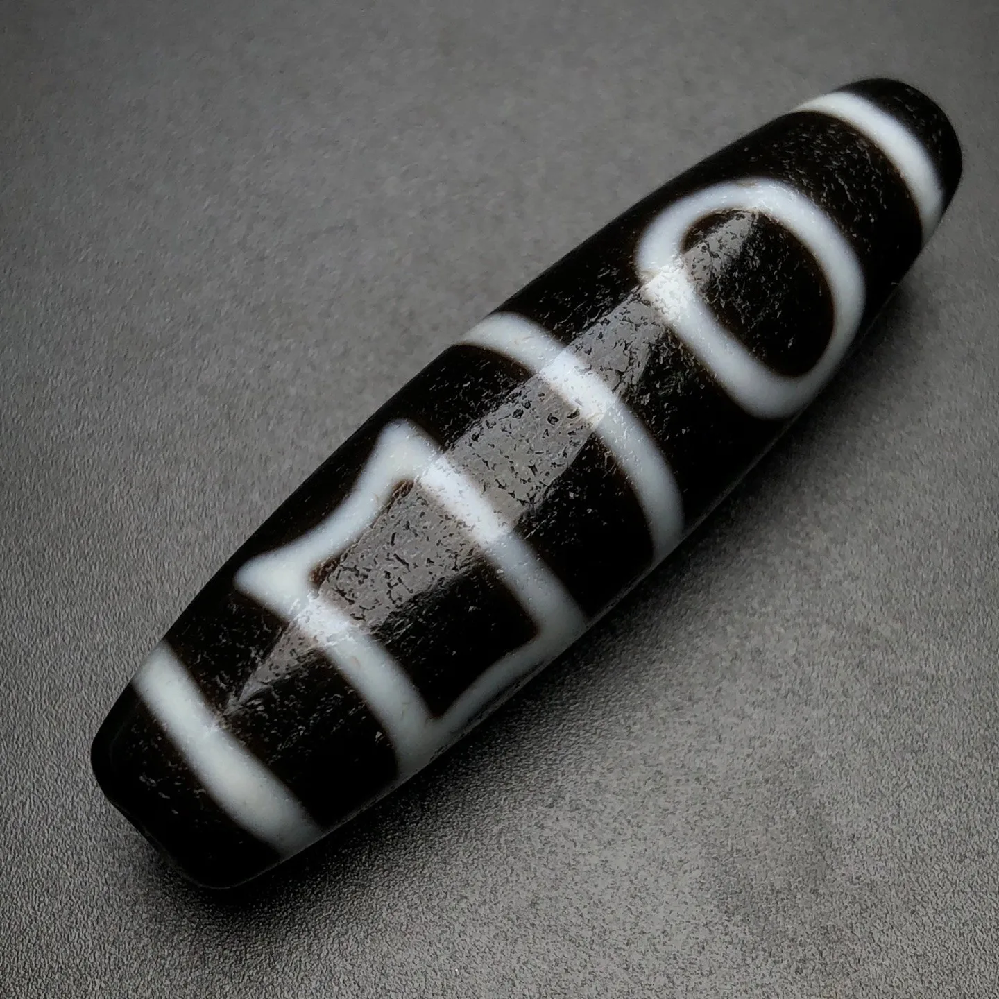 Rare Tibetan Buddhism Agate Heaven Earth Dzi Bead Amulet Necklace Pendant G3675