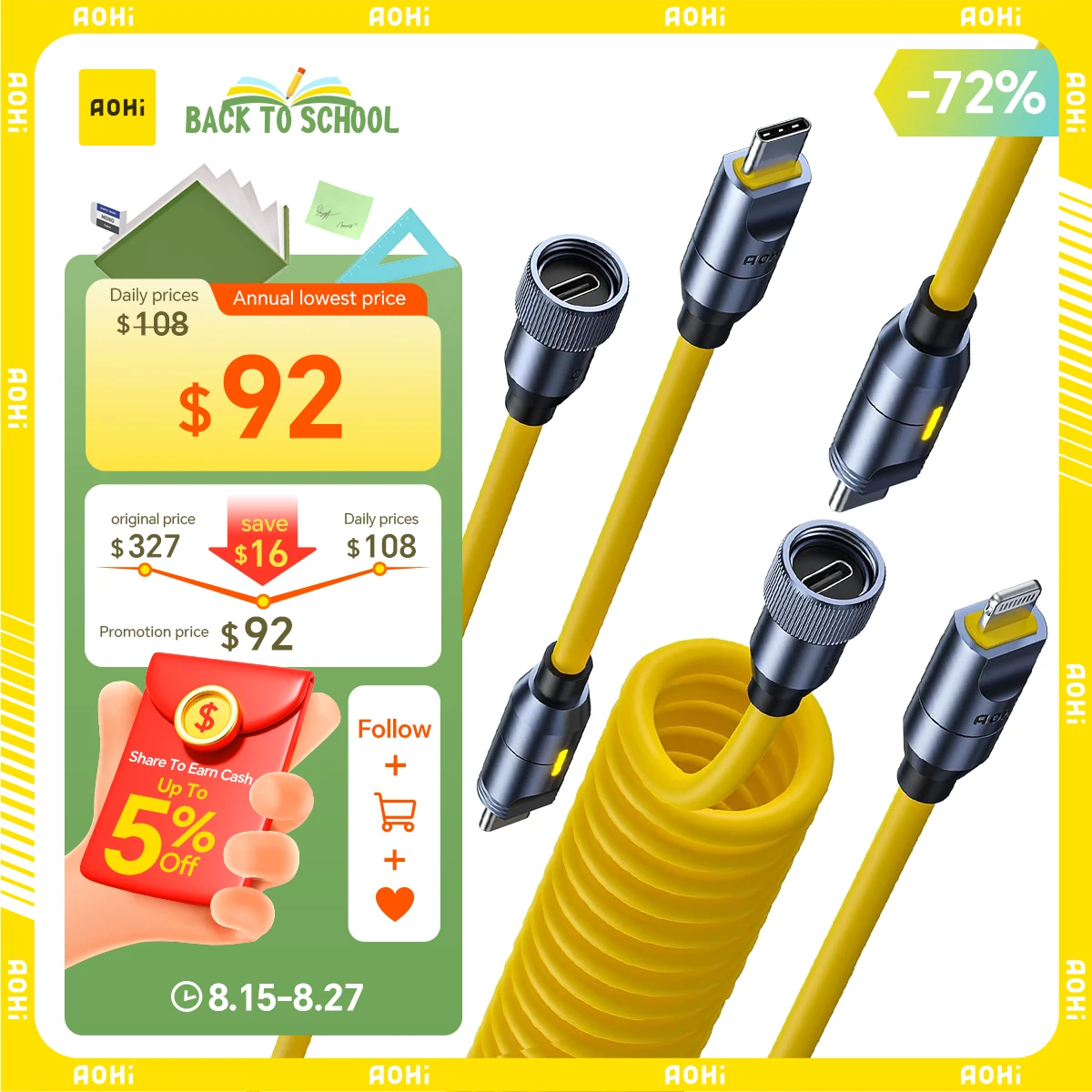 

AOHI 240W The Future Creative Power Cable Set (0.33~8.53FT)