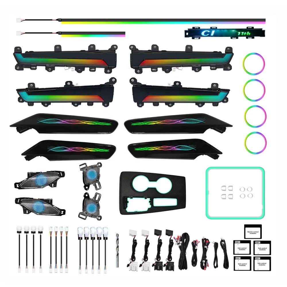 

The Best Upgrade 64 Colors Ambient Lighting Kit For Honda Civic 11th Gen 2022 2023 Interior LED Light Accessories