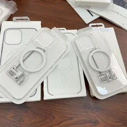 Estojo magnético de animação pop up para iphone, capa de PC rígida transparente para carregador sem fio Magsafe, iphone 16, 15, 14 plus, 13, 12 pro max