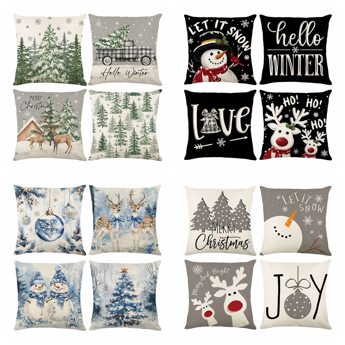 4pcs Christmas Pillow Cover Merry Christmas Party Decoration 2025 Xmas Santa Claus Cushion Case Navidad Natal New Year Gift 2026