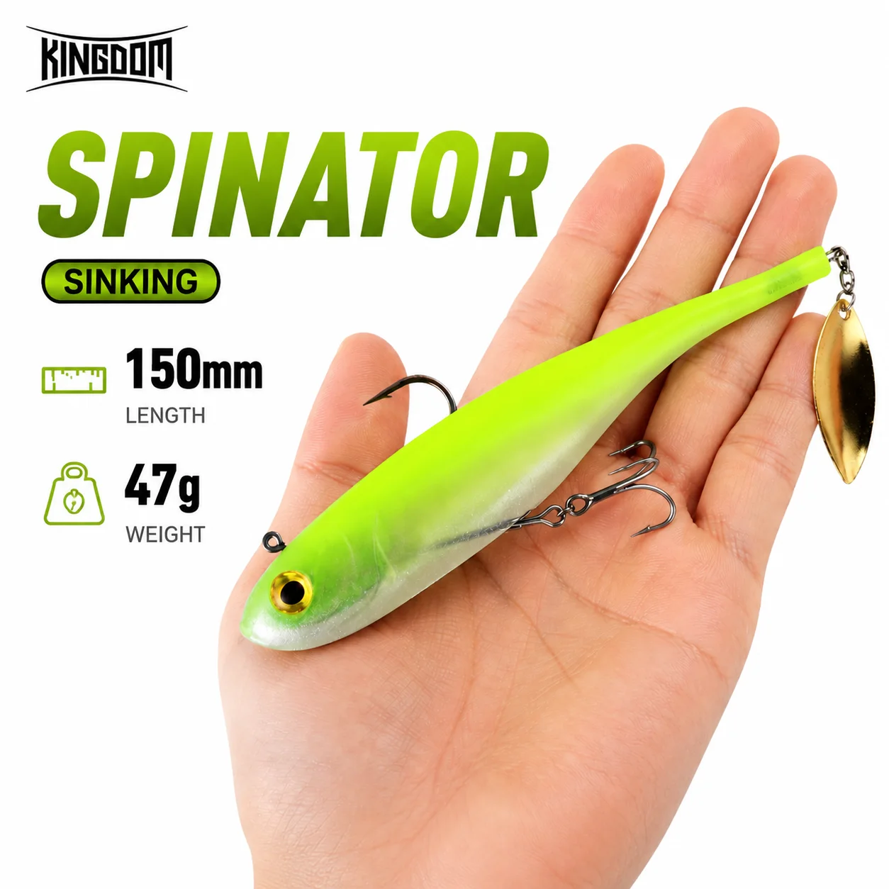 Fishing Lure Accessories - KINGDOM SPINATOR 150mm 47g Yumuşak Balıkçılık