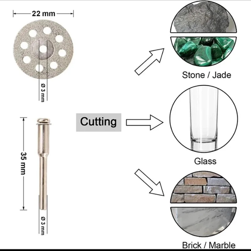 5-60 adet elmas kesim diskler Metal Hss testere bıçağı seti kesme aracı testere bıçakları Dremel Metal kesici güç el aletleri için 22-50mm