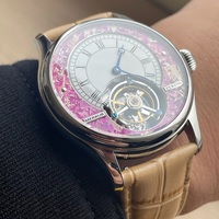 Merkur 100% Tourbillon Watch Men's Sapphire Watch For Men Mechanical Wristwatches Relogio Masculino Purple Business Watch 42mm