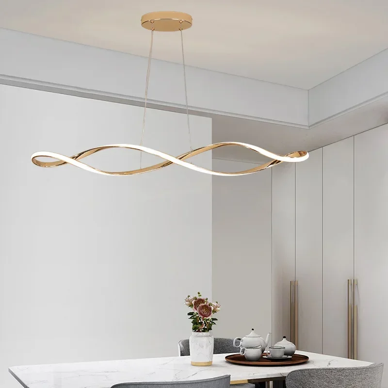 Lámpara Led de lujo para mesa de comedor, candelabro nórdico de diseño artístico para cocina y restaurante, luminaria moderna con Control remoto y Alexa