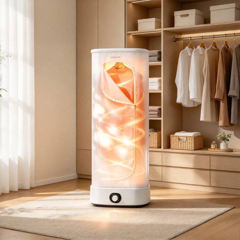 1000W Foldable Clothes Dryer, Constant Temperature Warm Air Cabinet with Quiet Timer, Upgraded Fabric Cover for Home Laundry