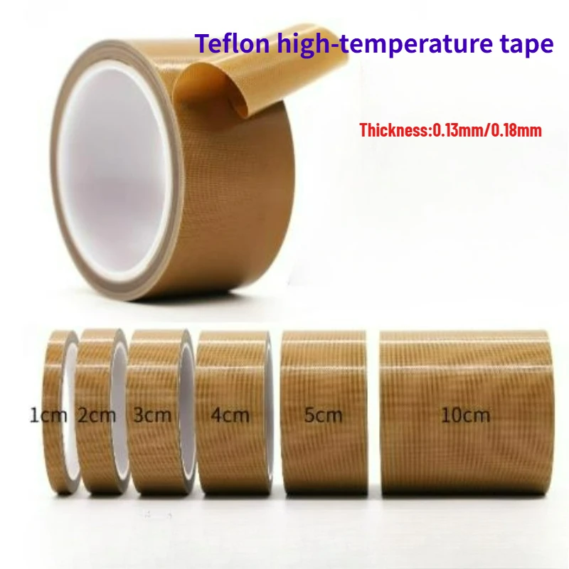 1/2pcs PTFE Tape Adhesive Cloth Width 10~200mm Thick 0.13/0.18mm Insulated Vacuum High Temperature Resistant Sealing PTFE Tapes
