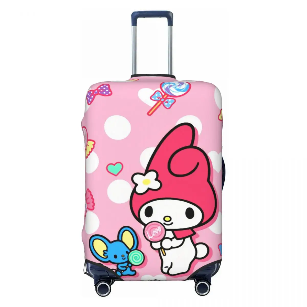 

Custom Cartoon My Melody Bunny Luggage Cover Protector Cute Anime Travel Suitcase Protective Cover for 18-32 Inch