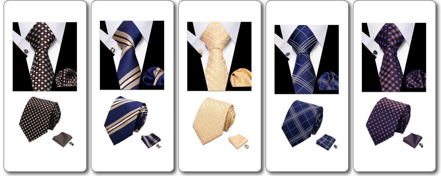 Krawattenset für Herren, klassisches Paisley-Muster, Manschettenknöpfe, Einstecktuch, für Anzug, Hochzeit, hochwertige 3-teilige Krawattensets, formelle Krawatte – Detail 17