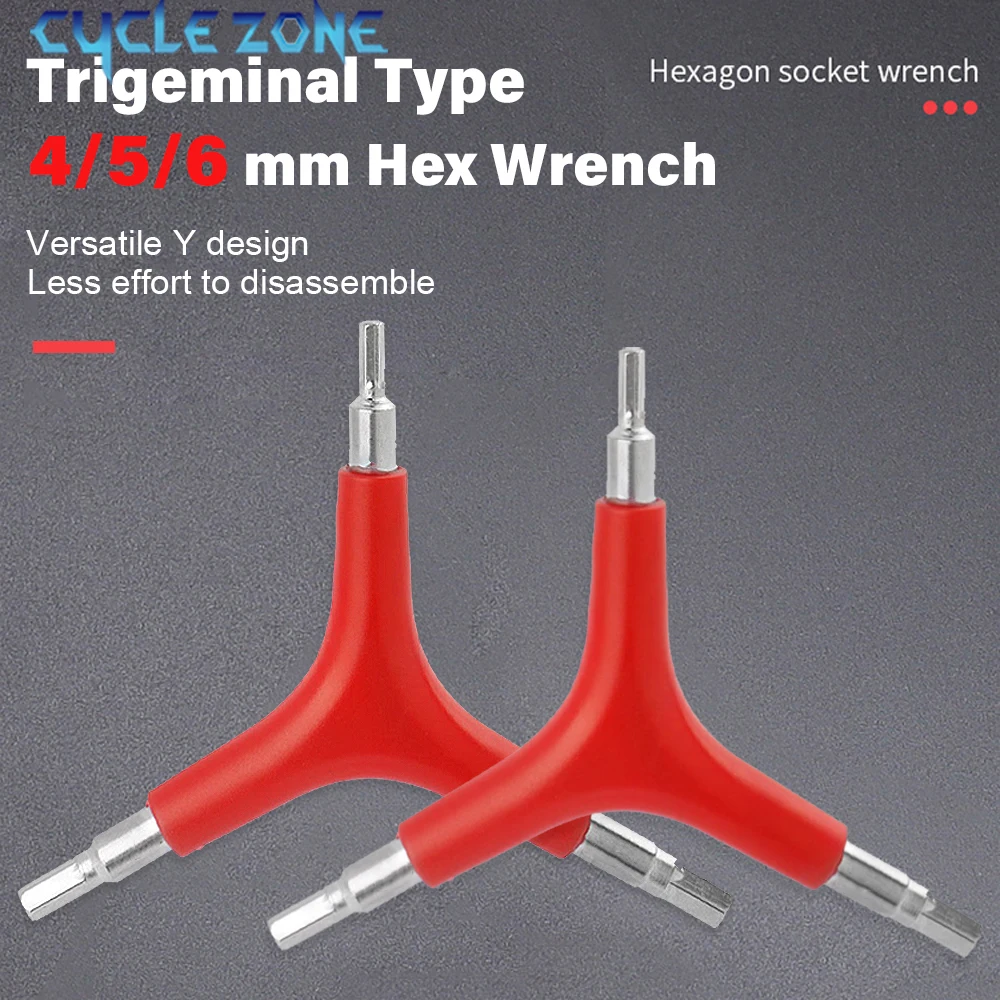 Hex Wrench Y-Type 3 Way 4/5/6mm Spanner Bicycle Repair Tools Trigeminal Hexagon Spanner Cycling MTB Mountain Bike Accessories