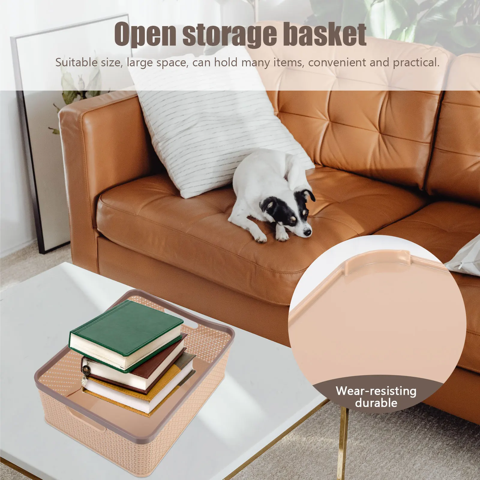 

Plastic Storage Basket Desktop Organizer Sundries Holder Household Basket Hollow Design Saving Home Supplies