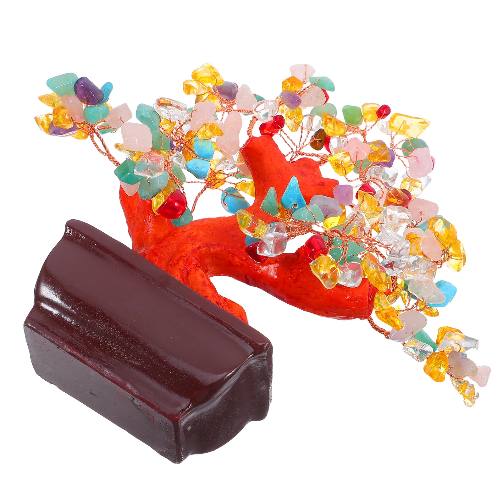 

Crystal Money Tree Home Decor Mini Desk Decoration Natural ResinPlant Craftsmanship Prosperity Symbol Office Enhancer Reusable