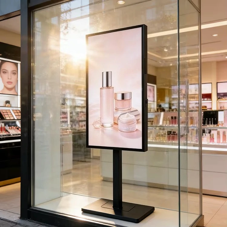 

55-Inch ultra-thin frame highlight hanging store window LCD display advertising screen double-sided digital signage media player