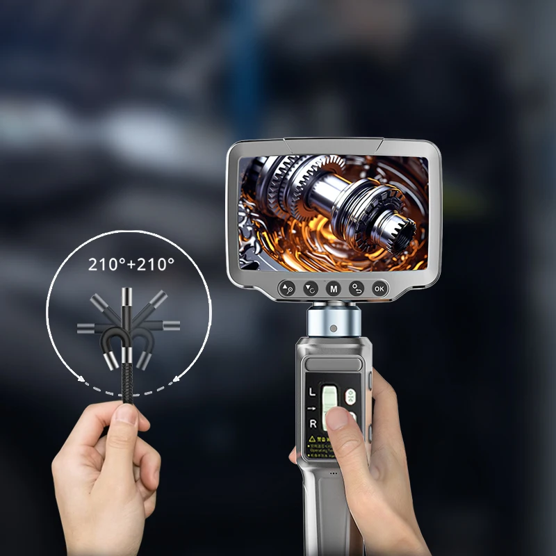 Best 1080P HD Digital Borescope Inspection Camera Handheld IP67 Waterproof 16.5ft Semi-Rigid Cable 4.3'' IPS Screen H.265 CMOS