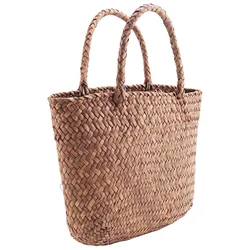 Borsa di paglia Casual Tote Bag in vimini naturale borsa intrecciata da donna per Mini borse in Rattan intrecciate fatte a mano da giardino