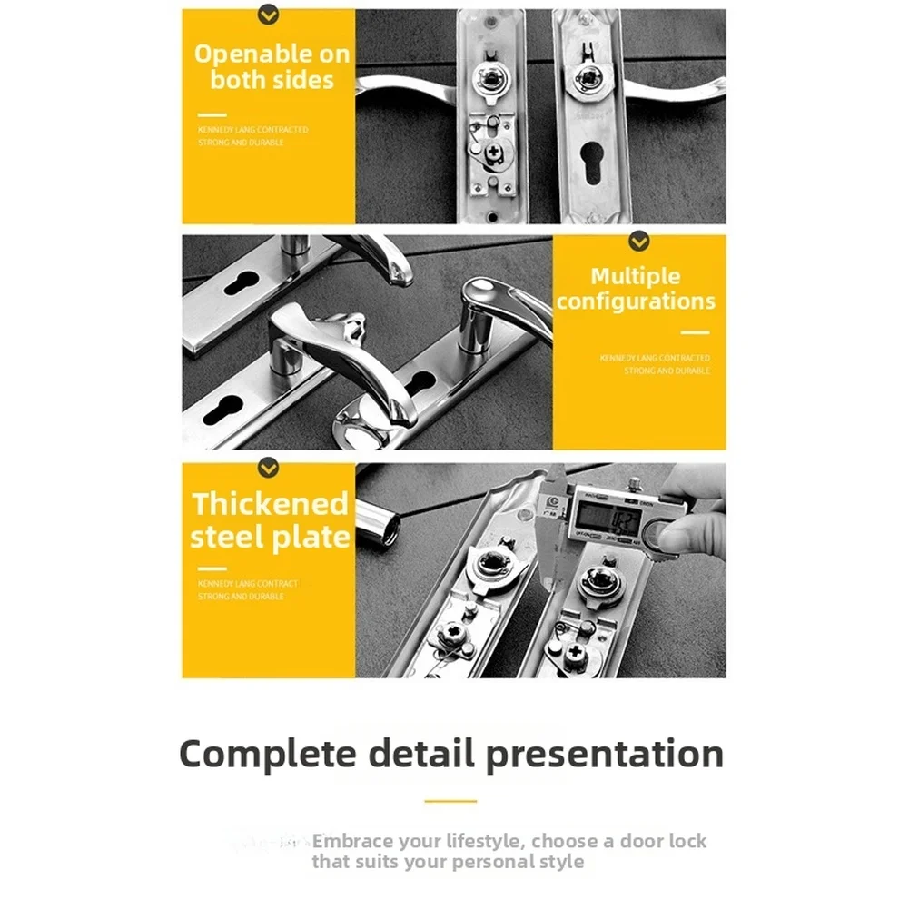 

Бесшумный дверной замок для ванной комнаты с одним язычком из нержавеющей стали 304. Подходит для установки внутренней двери.