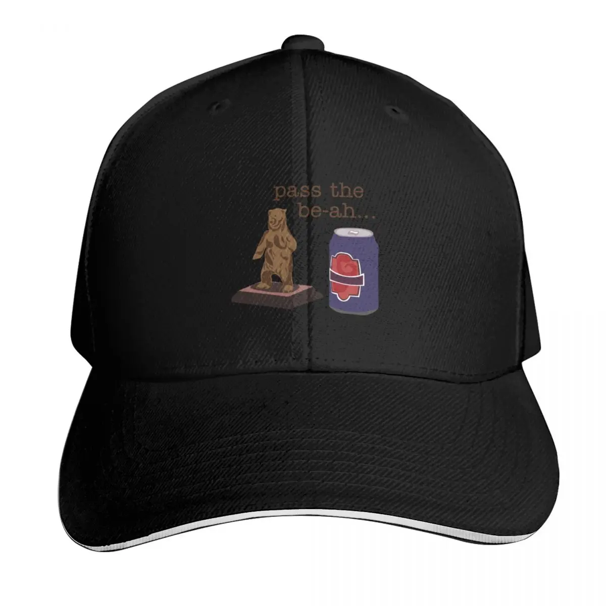 Pass the Be-ah ... the Lager Be-ah Baseball Cap Six Panel Structured Crown Sun Protection UPF 50+ Breathable Mesh Back