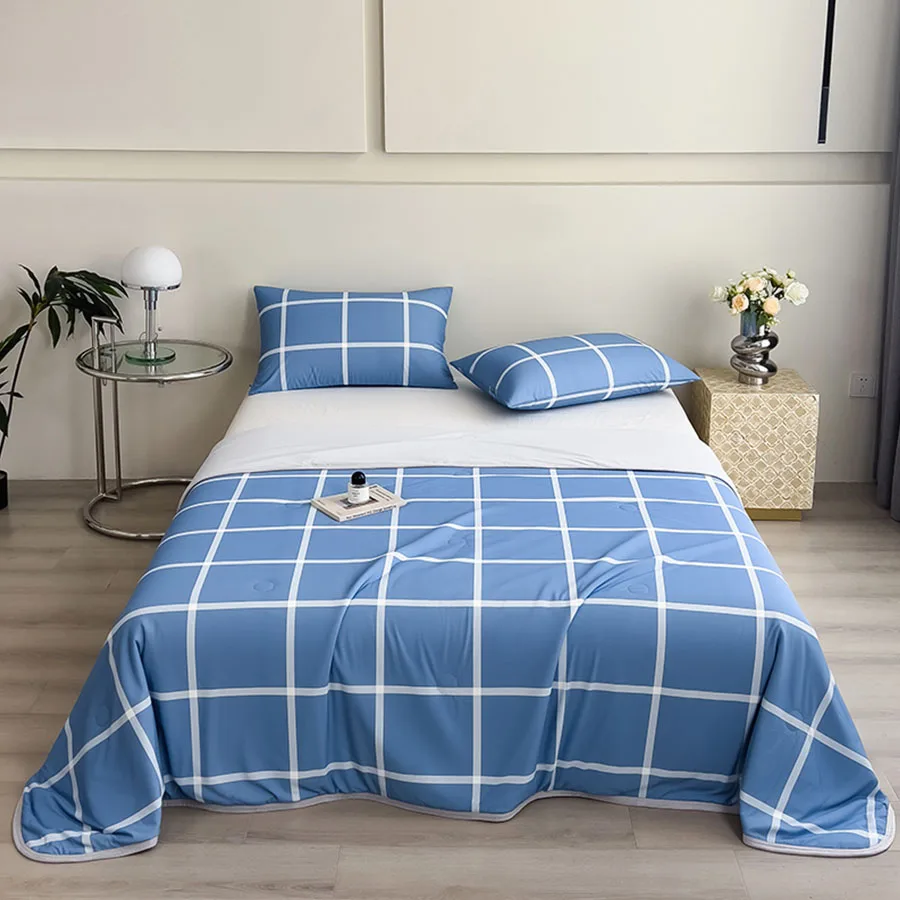 Luxurious Summer Double-Sided Cooling Quilt  Lightweight Breathable Summer Air-Conditioning Bed Sheet Double-Sided Printed Quilt