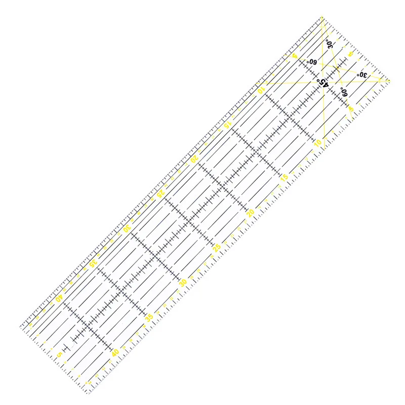 1PCS Acrylic Patchwork Aligned Ruler Transparent Student Drawing Ruler Office Measuring Supplies Tailor Sewing Tools