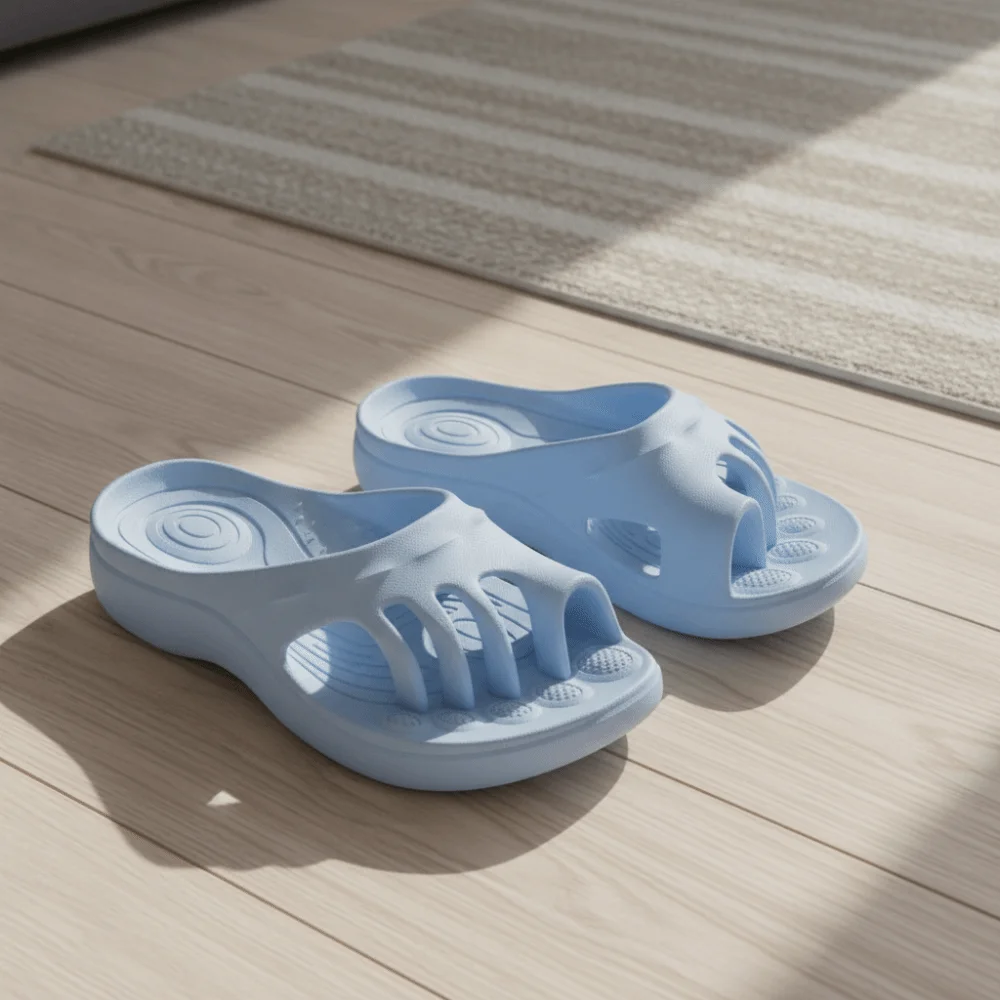 Improvement of Toe Valgus Five-Toe Slippers Massage Arch Support Split-Toe Flip Flops Five Toe Separation Cushioning