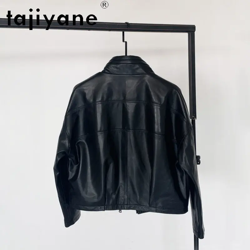 TAJIYANE Genuine Sheepskin Leather Jacket Woman Fashion Short Stand Collar Coat Autumn Biker Jackets Women Clothes 2026 jaqueta