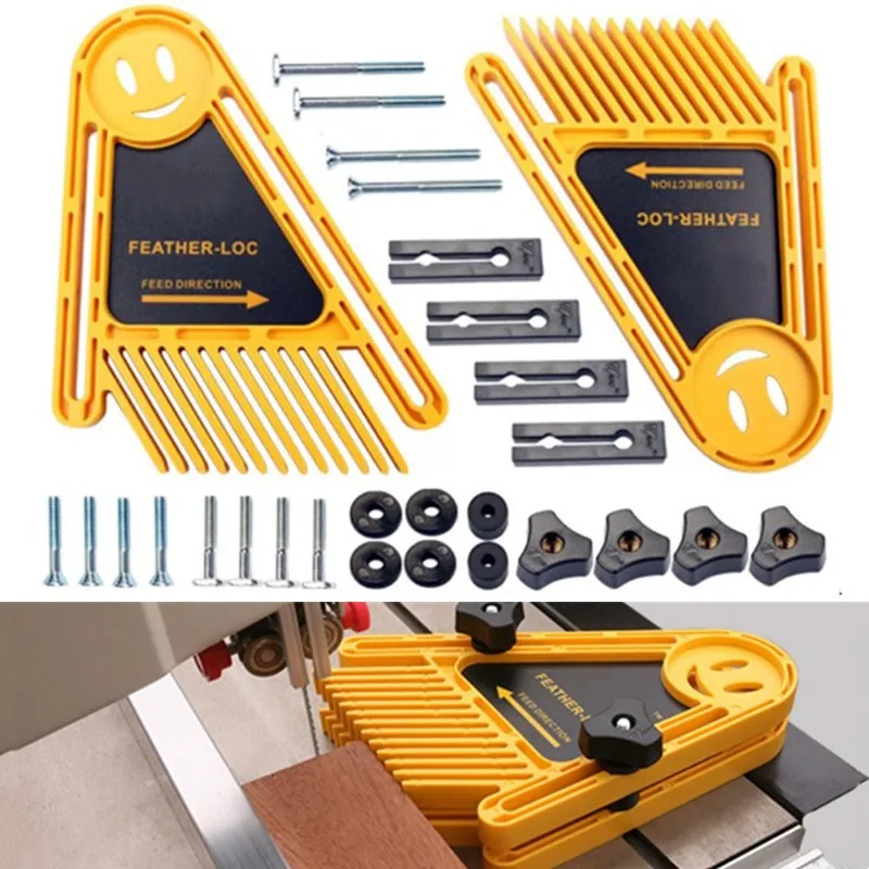 2 Pack Feather Board Double Feather Loc Board Adjustable Woodworking Safety Table Saw Push Block for Tablesaws and Router Tables