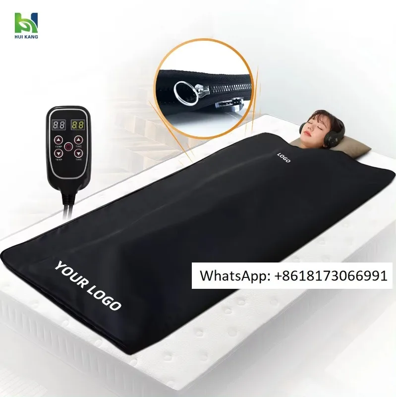 Portable waterproof far-infrared heated sauna blanket