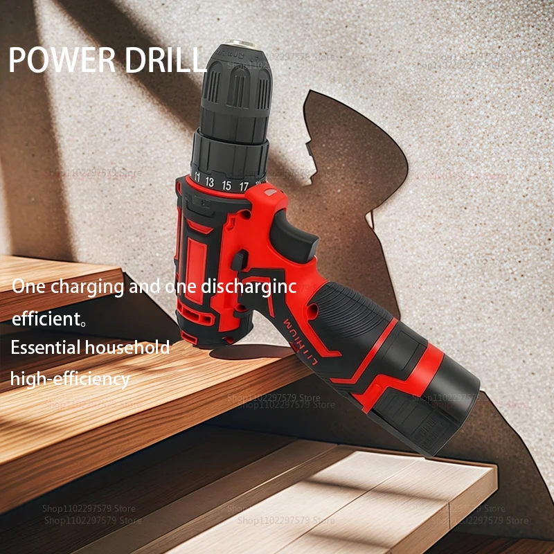16.8V Cordless Electric Screwdriver Mini Wireless Power Drill with Lithium-Ion Battery for Carpentry Furniture DIY Home Repairs
