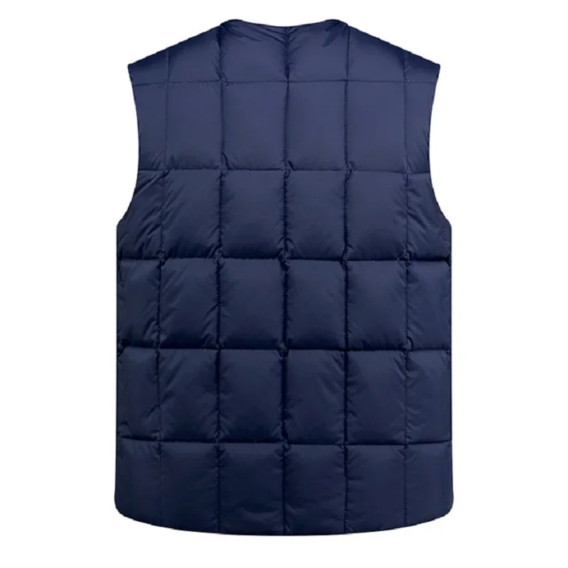 Gilet in piumino d'anatra bianco uomo leggero autunno inverno caldo imbottito senza maniche giacca uomo nero Golf moda Casual bottone gilet