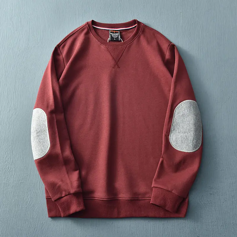 2026 Autumn New Basic Knitted Pullover Sweatshirts Men's Plus Size Soild Color High Quality Fashion Washed Casual Sportswear