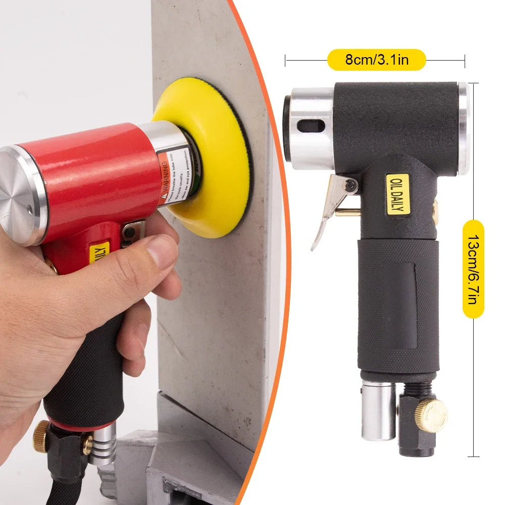 Mini Orbit Air Sander Pneumatic Grinding Machine for Car Polishing High Speed Air Powered Polisher Grinding Set with 2\