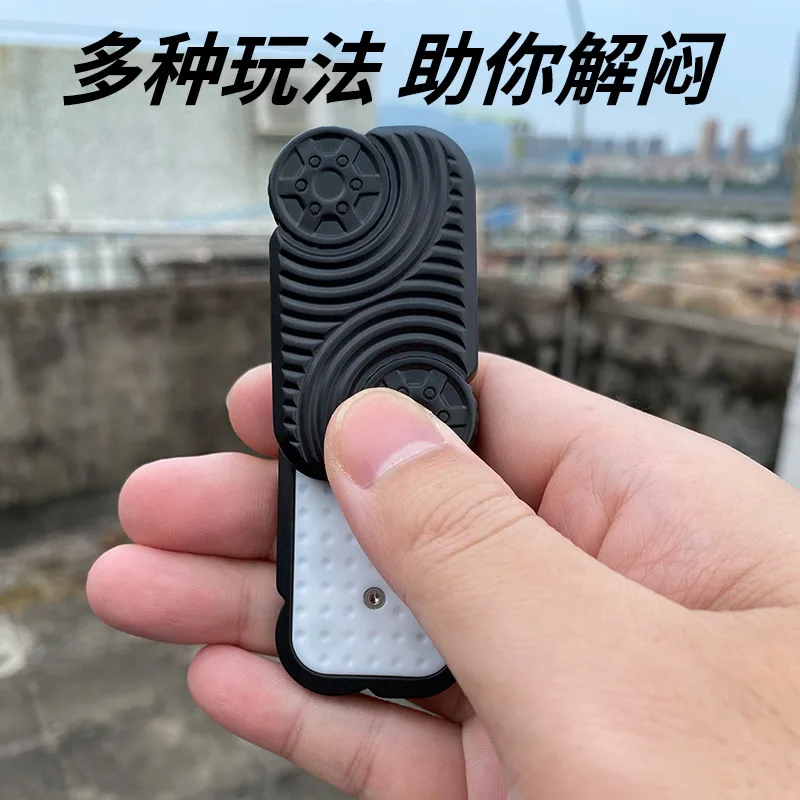 New Wheel EDC Push Slider Poker Card Metal Finger Gyro Office Fidget Toy ADHD Anxiety Relief Decompression Games For Adult Gifts