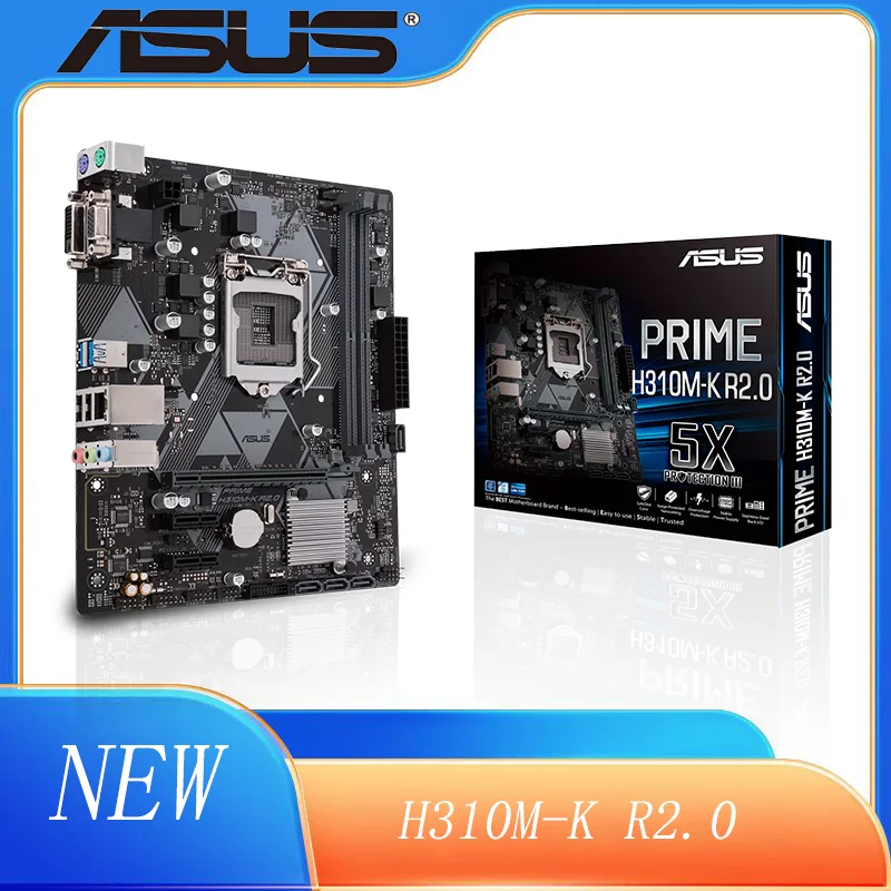 NEW ASUS H310M- kR2.0 Desktop Computer Intel H310 H310M Motherboard LGA 1151 I7/I5/I3 USB3.0 SATA3(No Retail Pack)