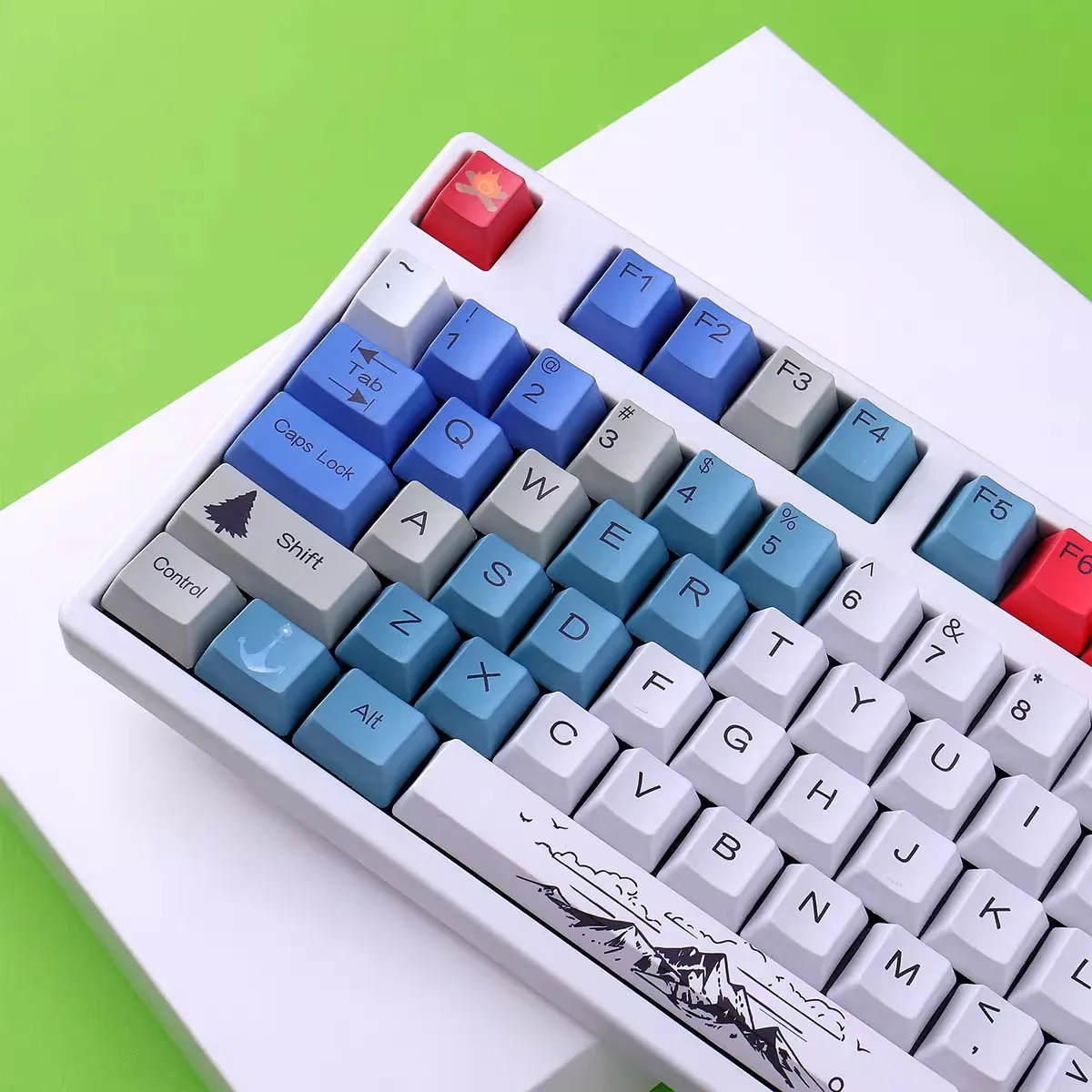 108 Key GMK Mountaineering Keycaps PBT Dye Subbed Key Caps Cherry Profile Keycap With 2.25U 2.75U 3U 7U Spacebar ISO Enter