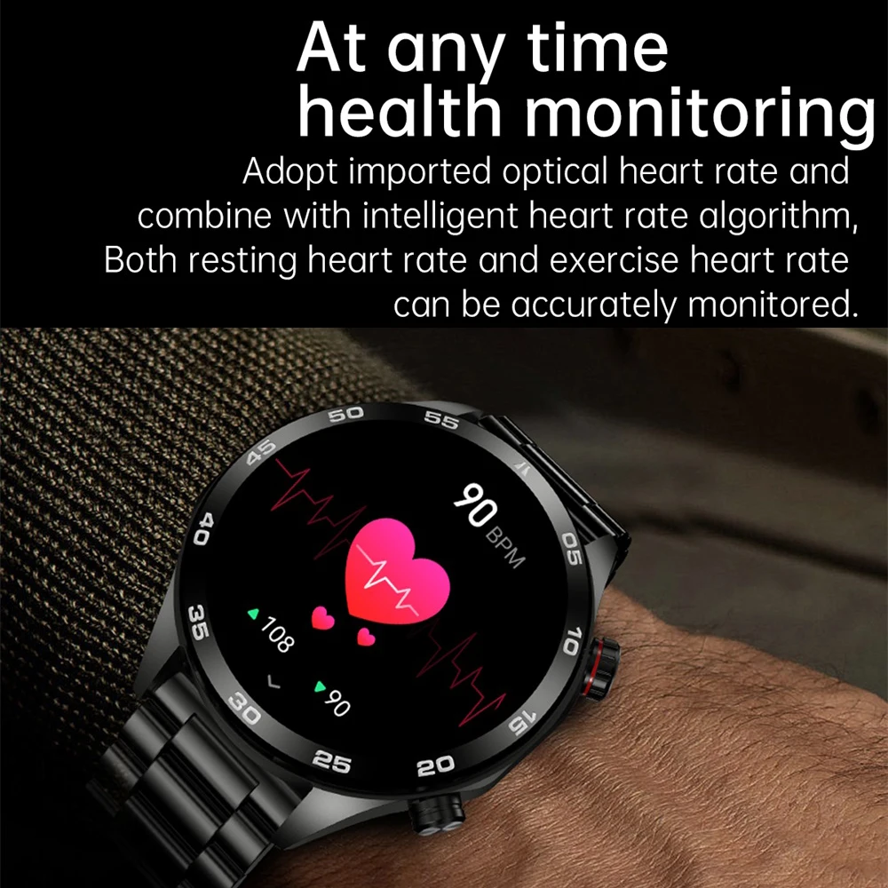 Männer Smart Uhr Outdoor BT Anruf Schlaf Gesundheit Überwachung Smartwatch Wasserdichte LED Taschenlampe Armbanduhr Sport Fitness AI Stimme