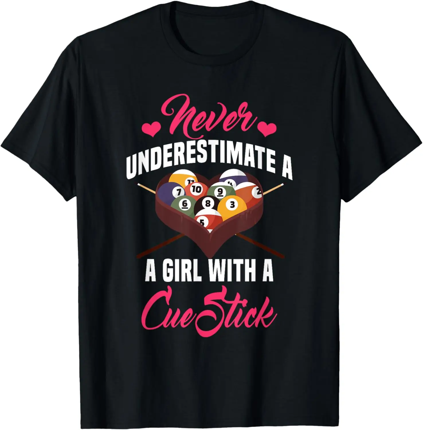 

Billiards Girl Player Table Snooker Pyramid Billiard Stick T-Shirt
