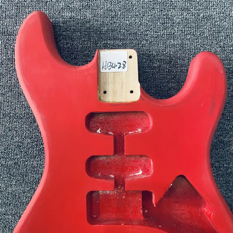 HB428 ST Electric Guitar Red Color in Solid Basswood Unfinished Guitar Body Custom Tremolo and Bridge Freedom Pickup Combination