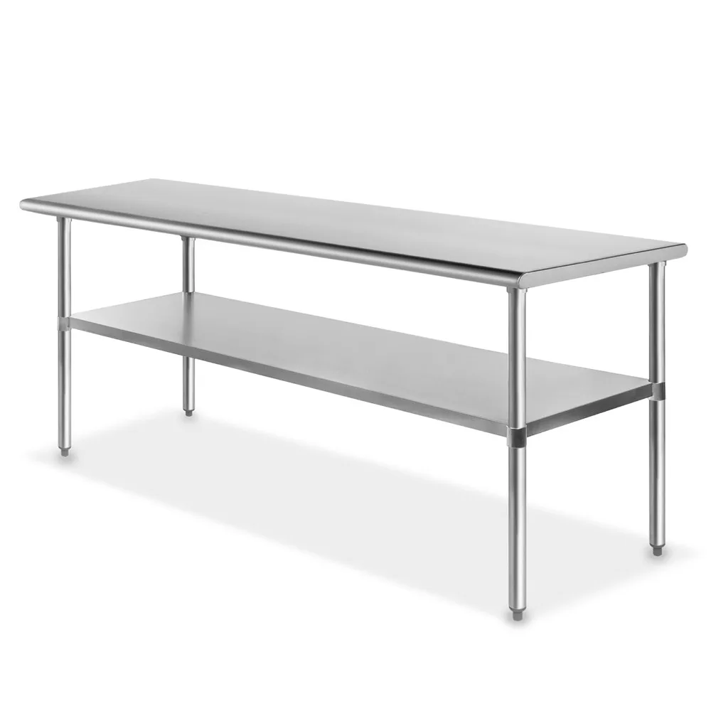 Mesa de preparação de cozinha comercial de aço inoxidável - 72" x 30"