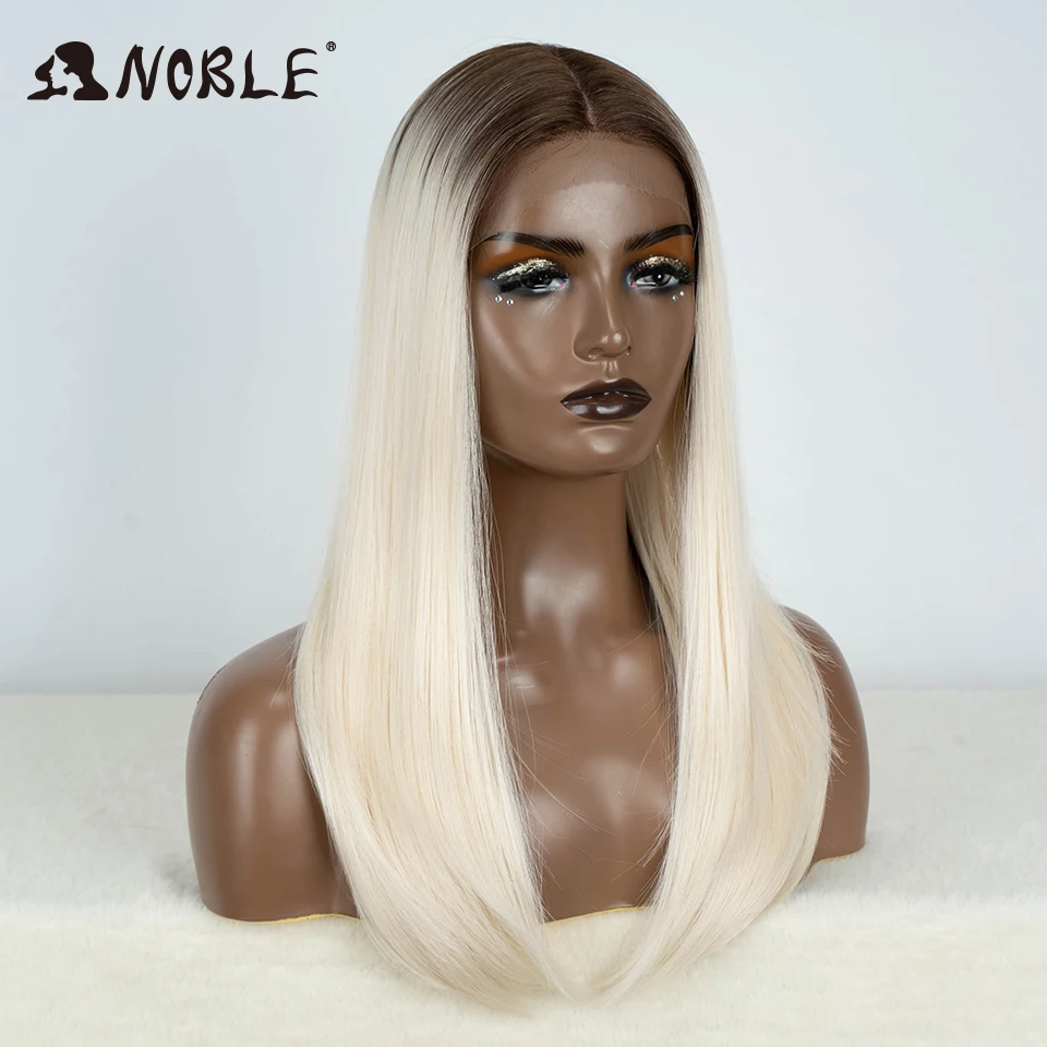 Noble Synthetic Lace Front Wig Straight Baby Hair 613 Bob Wigs Synthetic Hair Wig 22\