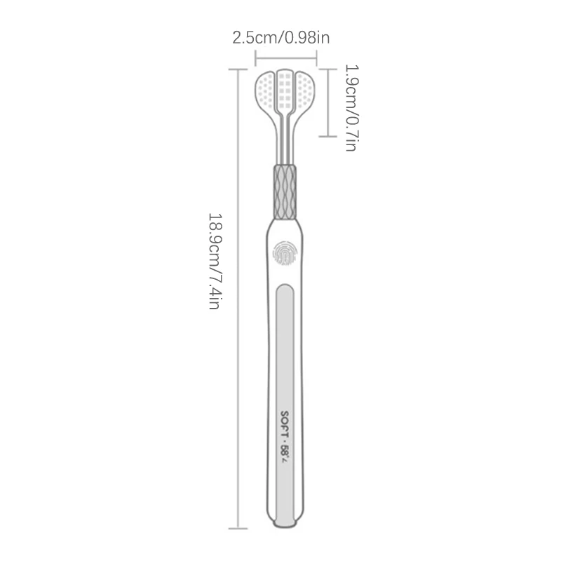 Spazzolino da denti per capelli morbidi a tre lati spazzolino da denti per adulti spazzolino da denti per l'igiene orale con setole morbide Ultra fini per la pulizia della salute orale