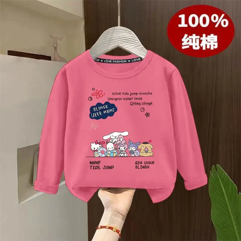 

Sanrio My Melody Fille Pure Cotton Long-Sleeved Loose Top New Children's Clothing T-Shirt Baby Girl's Outerwear Bottoming Shirt